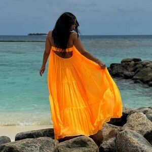 Orange trapeze dress